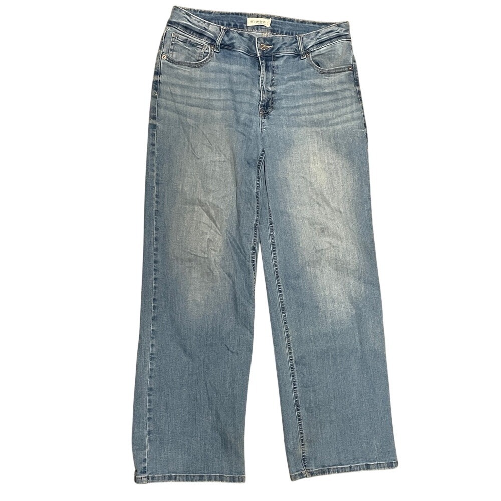 m jeans by Maurices Wide‎ Leg Mid Rise Light Wash Denim Jeans Size 10 Reg